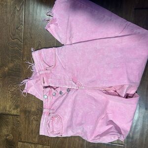 Pink Boyfriend Jeans with Cozy Texture